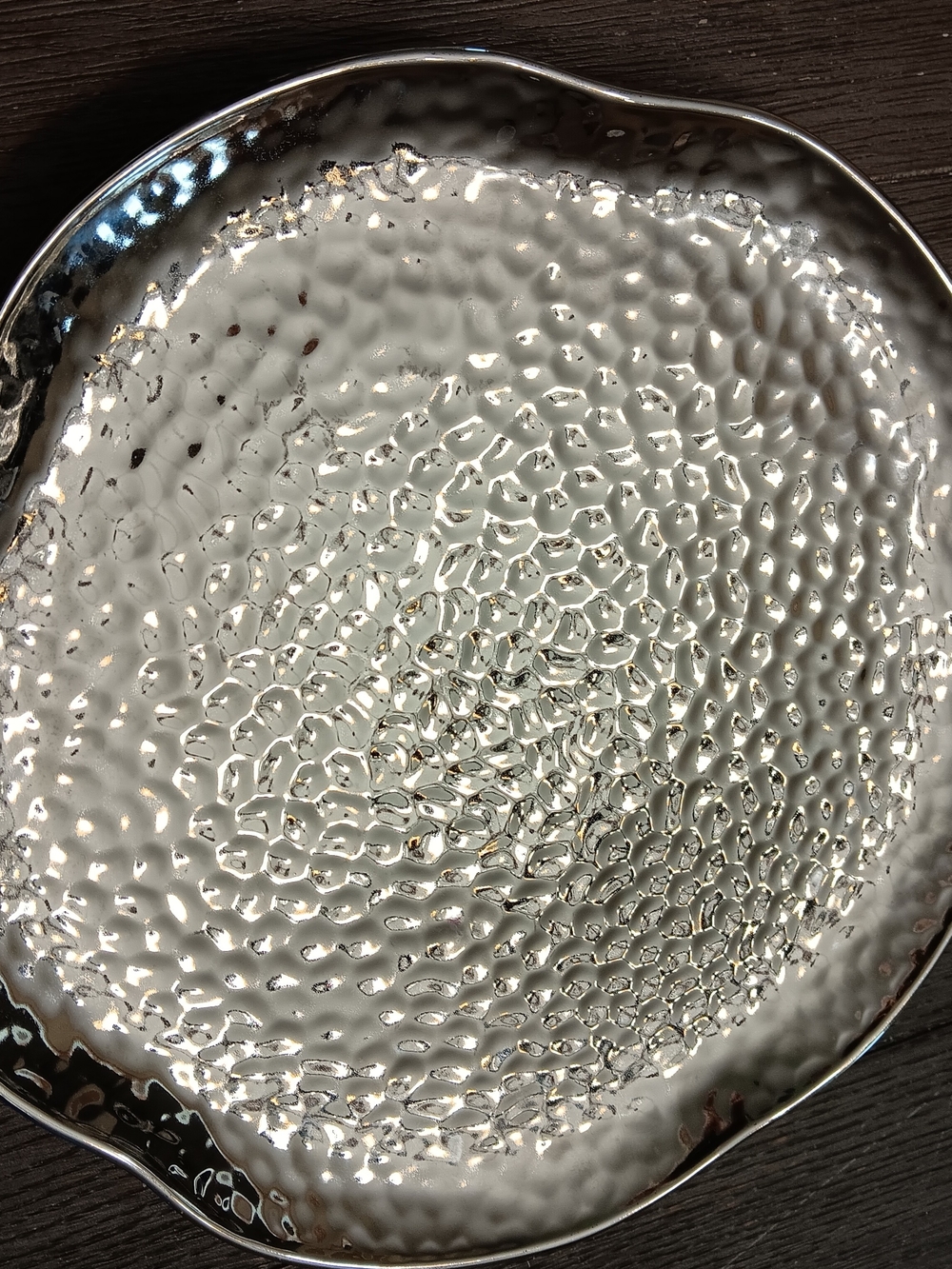 Hammered Metallic Decorative Bowl - Silver